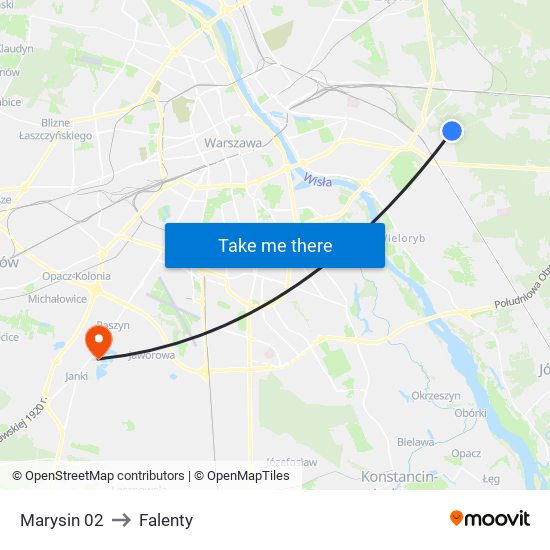 Marysin 02 to Falenty map