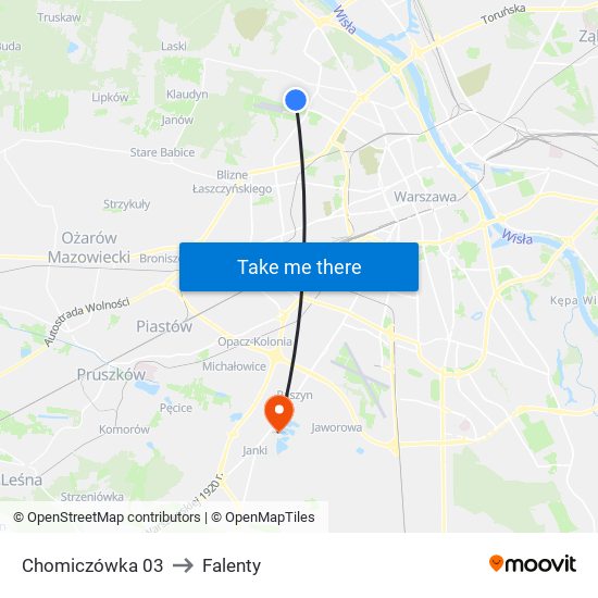 Chomiczówka to Falenty map