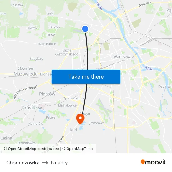 Chomiczówka to Falenty map