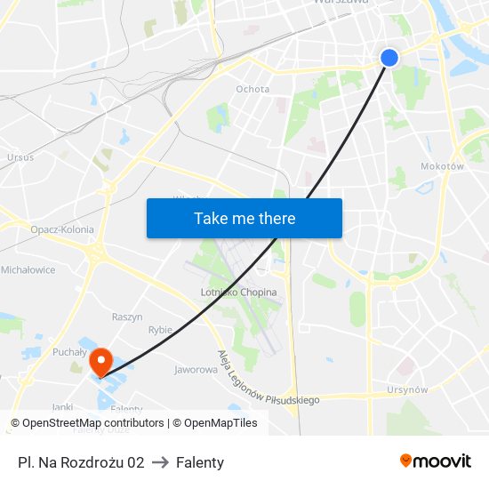 Pl. Na Rozdrożu 02 to Falenty map