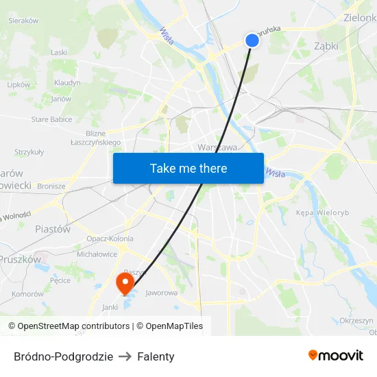Bródno - Podgrodzie to Falenty map