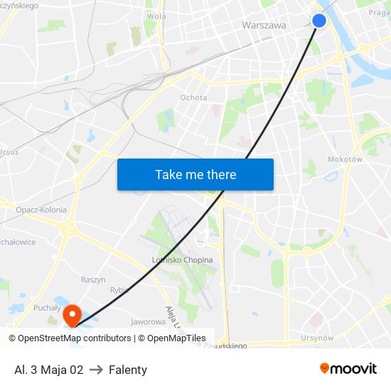 Al. 3 Maja 02 to Falenty map