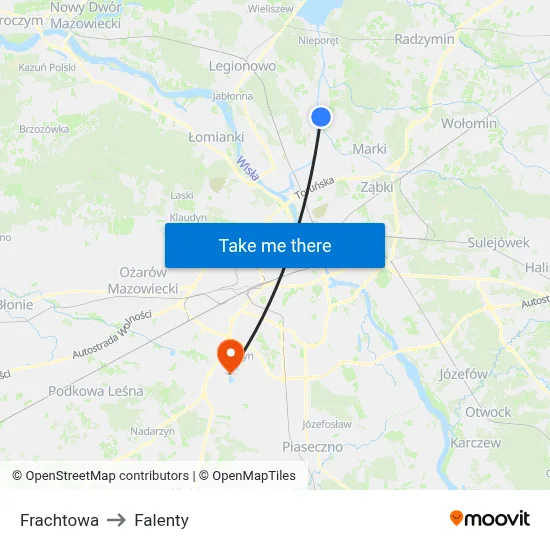 Frachtowa to Falenty map