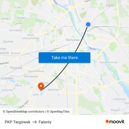 PKP Targówek to Falenty map