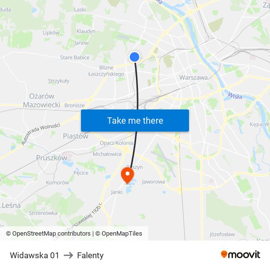 Widawska 01 to Falenty map
