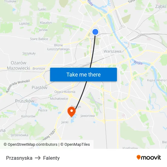 Przasnyska to Falenty map