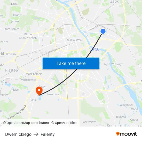 Dwernickiego to Falenty map