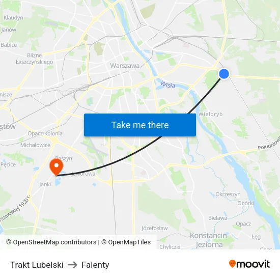 Trakt Lubelski to Falenty map