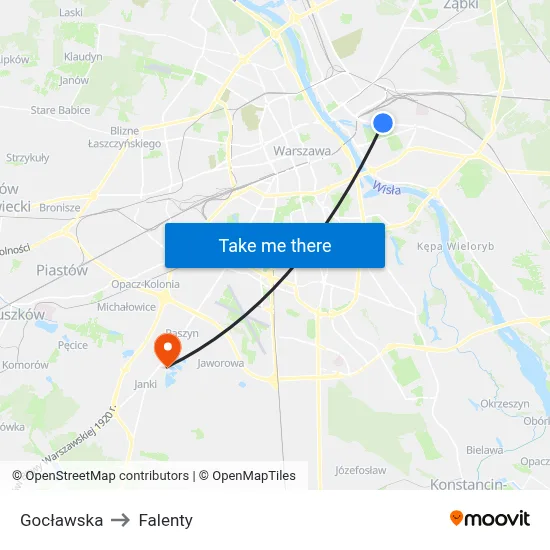 Gocławska to Falenty map