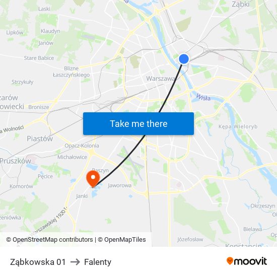 Ząbkowska 01 to Falenty map