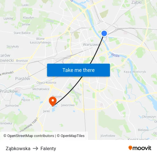 Ząbkowska to Falenty map