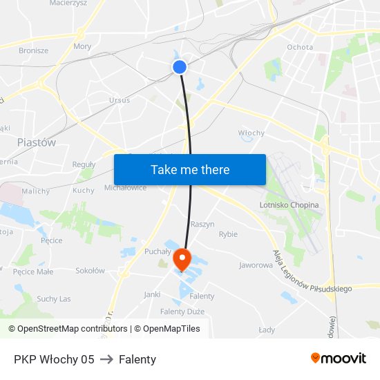 PKP Włochy 05 to Falenty map