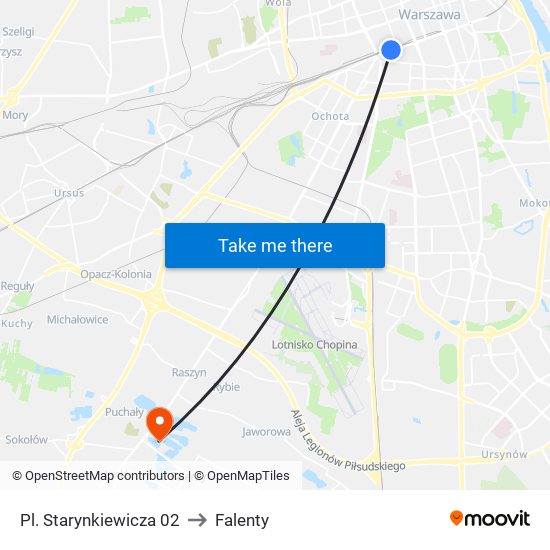 Pl. Starynkiewicza 02 to Falenty map