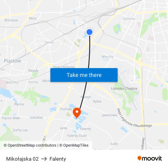 Mikołajska 02 to Falenty map