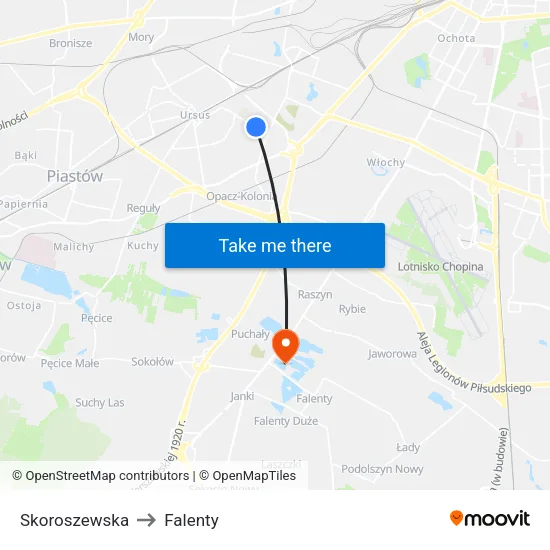 Skoroszewska to Falenty map