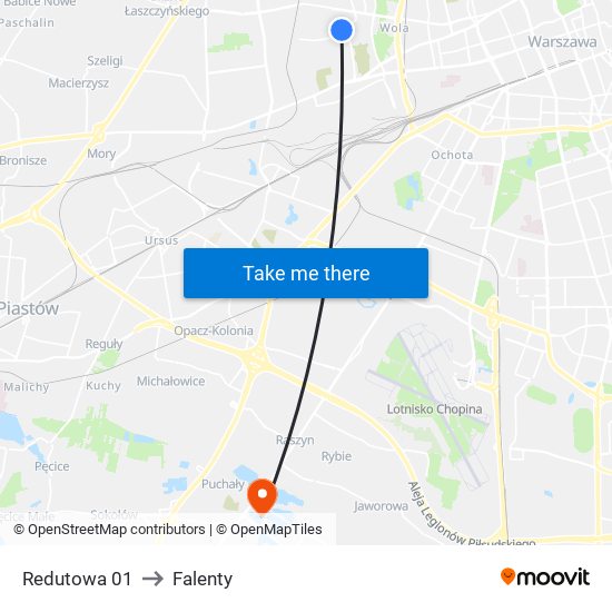 Redutowa 01 to Falenty map