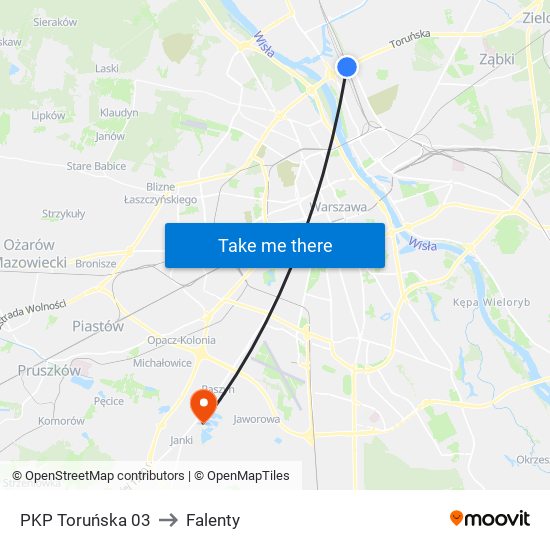 PKP Toruńska 03 to Falenty map