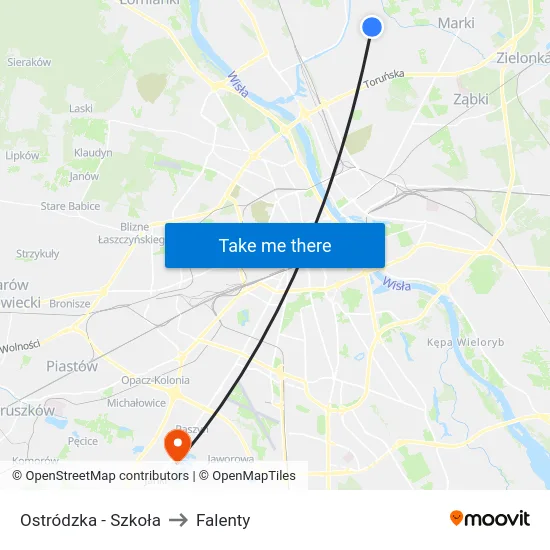 Ostródzka - Szkoła to Falenty map