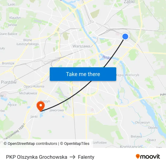 PKP Olszynka Grochowska to Falenty map
