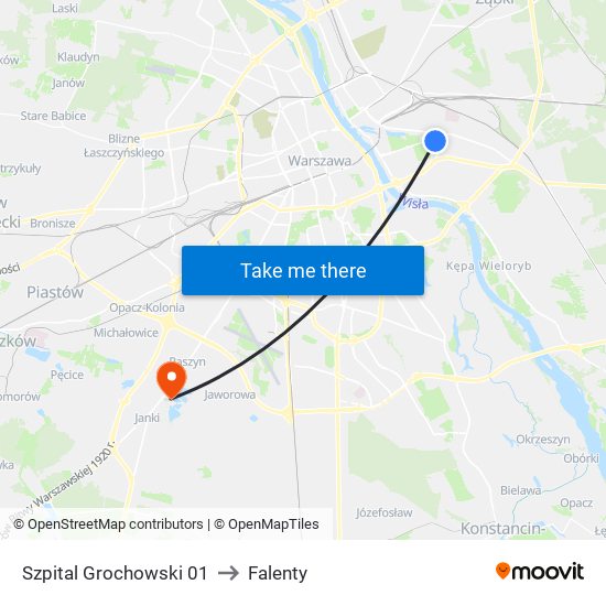 Szpital Grochowski 01 to Falenty map