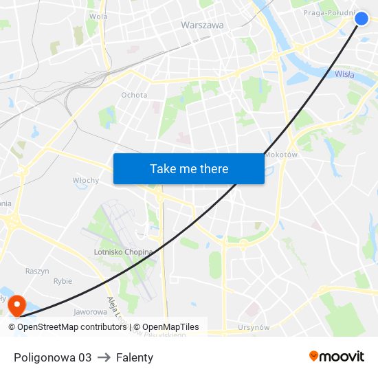 Poligonowa 03 to Falenty map