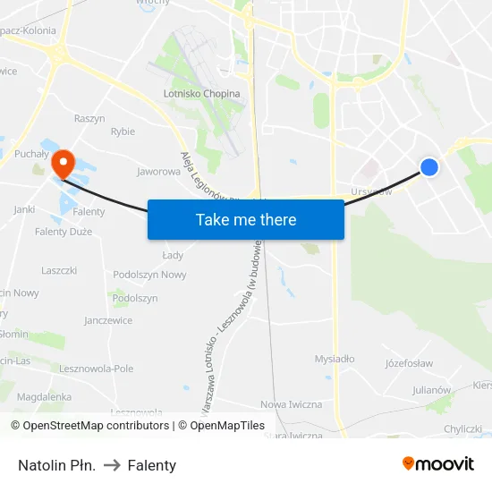 Natolin Płn. to Falenty map