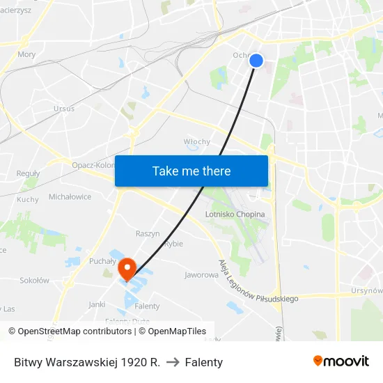 Bitwy Warszawskiej 1920 R. to Falenty map