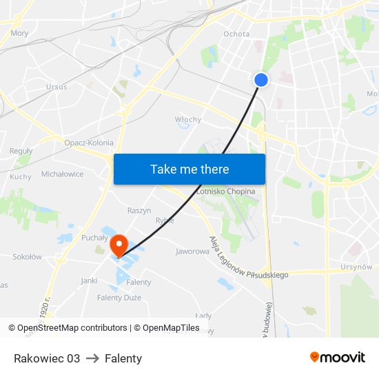 Rakowiec 03 to Falenty map