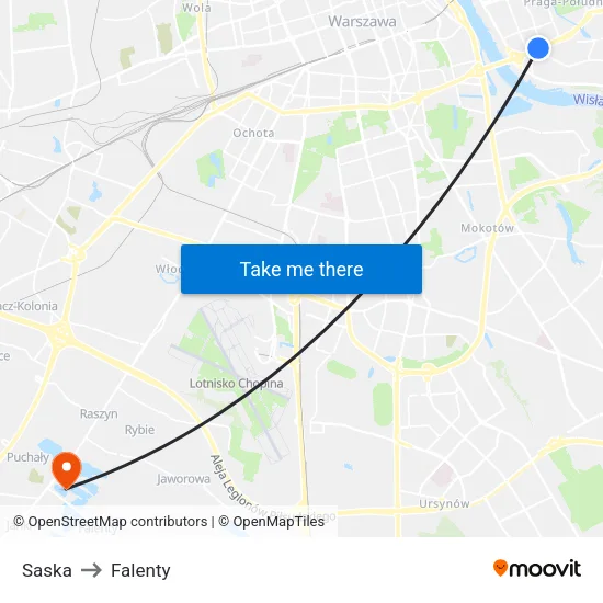 Saska to Falenty map