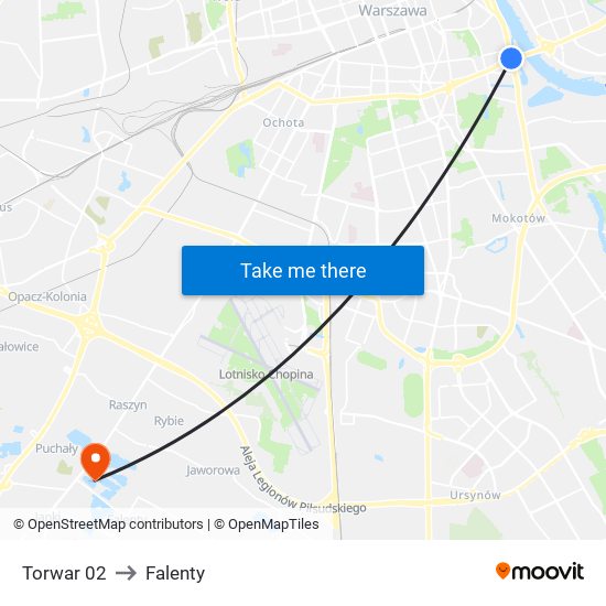 Torwar 02 to Falenty map