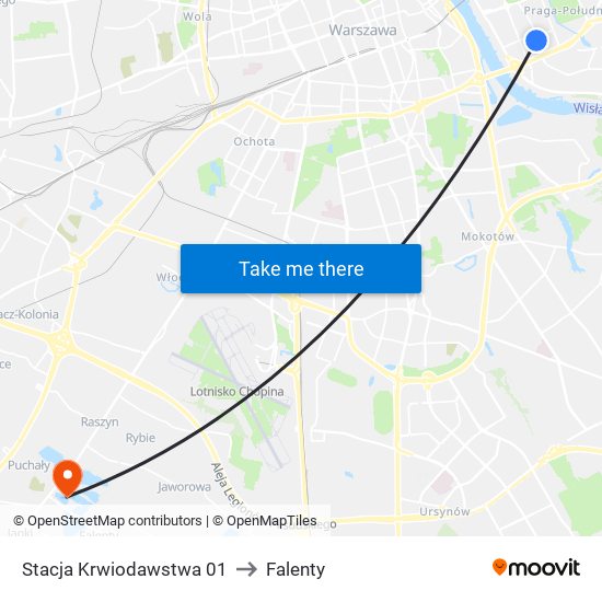 Stacja Krwiodawstwa 01 to Falenty map