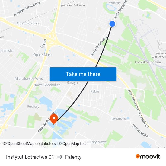 Instytut Lotnictwa 01 to Falenty map
