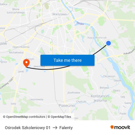 Ośrodek Szkoleniowy 01 to Falenty map