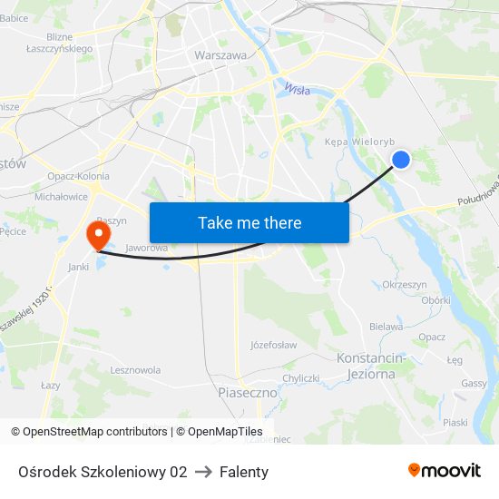 Ośrodek Szkoleniowy 02 to Falenty map