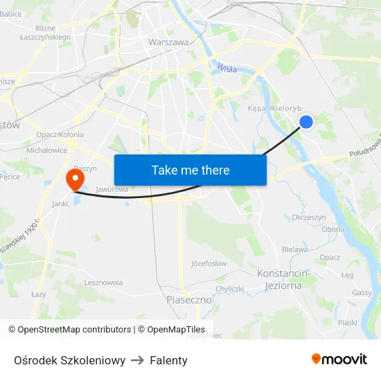 Ośrodek Szkoleniowy to Falenty map
