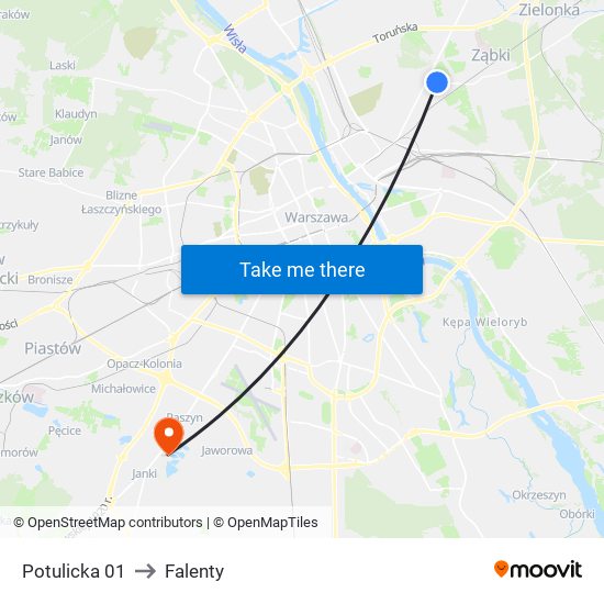 Potulicka 01 to Falenty map