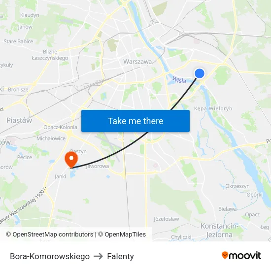 Bora - Komorowskiego to Falenty map