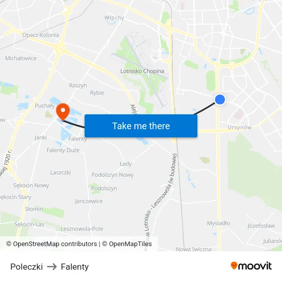 Poleczki to Falenty map