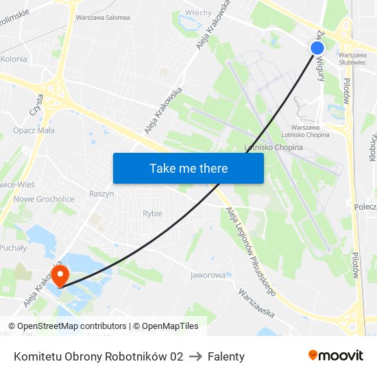 Komitetu Obrony Robotników to Falenty map