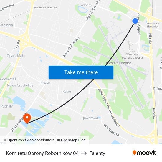 Komitetu Obrony Robotników 04 to Falenty map