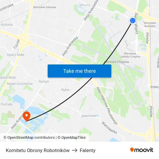 Komitetu Obrony Robotników to Falenty map