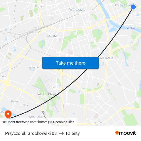 Przyczółek Grochowski to Falenty map