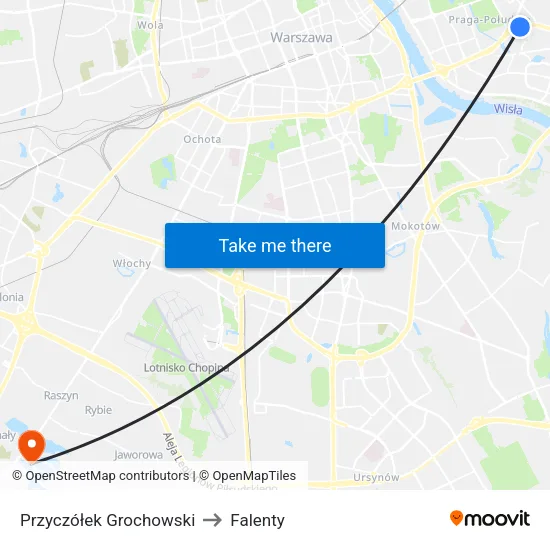 Przyczółek Grochowski to Falenty map