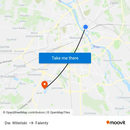 Dw. Wileński to Falenty map