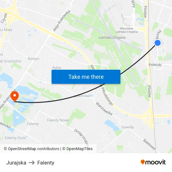 Jurajska to Falenty map