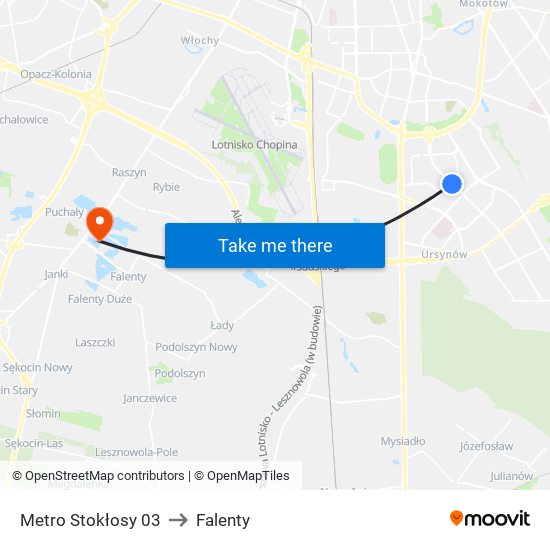 Metro Stokłosy 03 to Falenty map