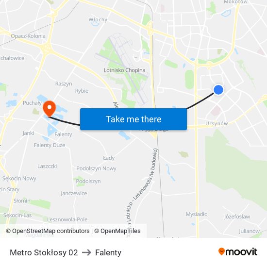 Metro Stokłosy 02 to Falenty map