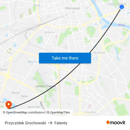 Przyczółek Grochowski to Falenty map