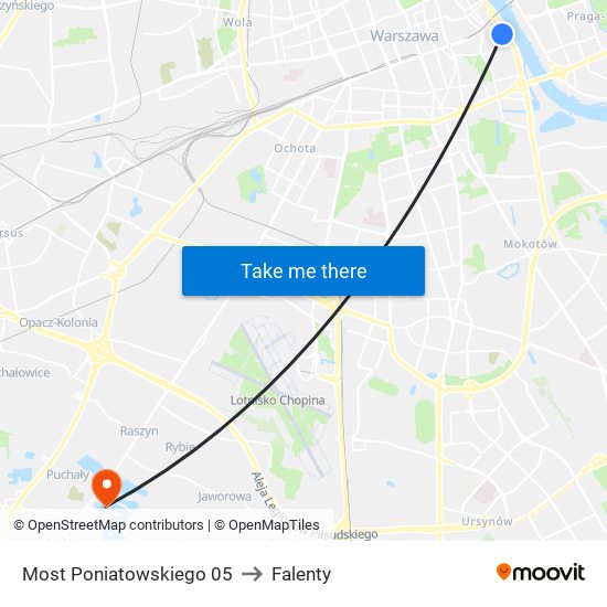 Most Poniatowskiego 05 to Falenty map