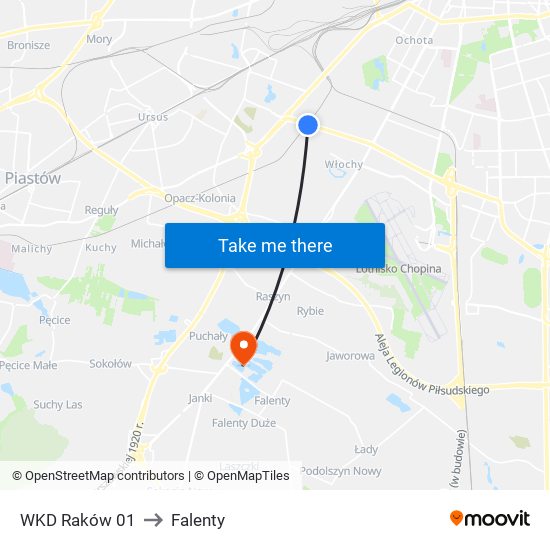 WKD Raków 01 to Falenty map